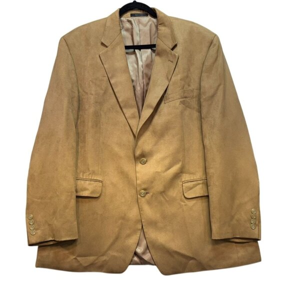 Chaps Mens Blazer 46R Camel Two-Button Single Breasted - Picture 1 of 10